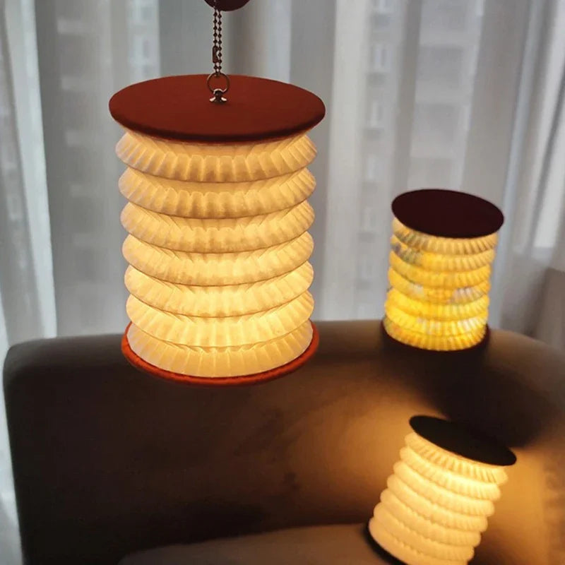 Foldable LED Table Lamp – Touch Dimmable, USB Rechargeable Portable Lantern for Bedroom, Tent, and Bedside Reading