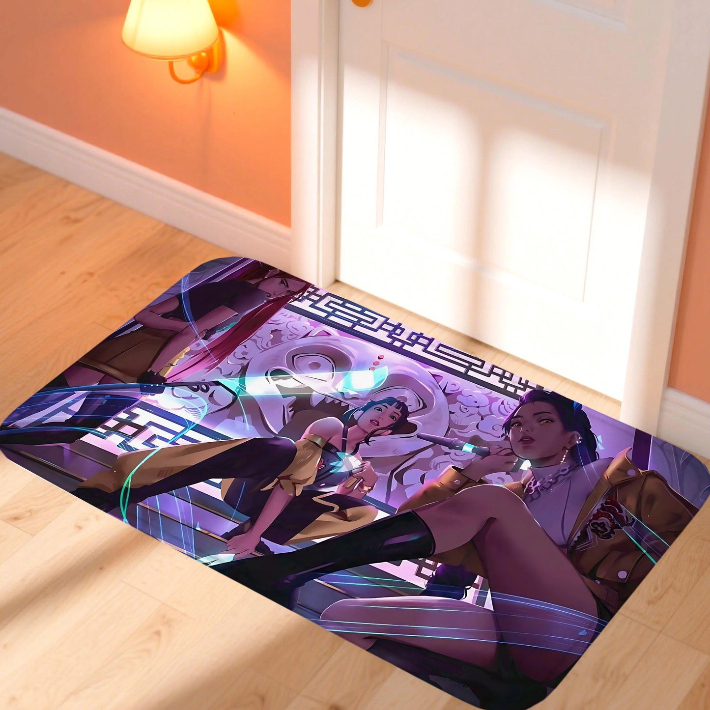 Huntrix K-Pop Demon Hunters Door Mat – Stylish Non-Slip Rug for Bedroom & Living Room