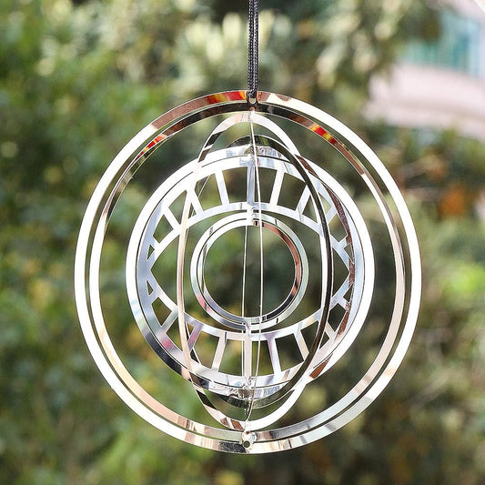 Turkish Devil Eye Wind Spinner Catcher Sublimation 3D Mirror Reflection Rotating Windchime Feng Shui Amulet Hanging Garden Decor - Thrifty Delights