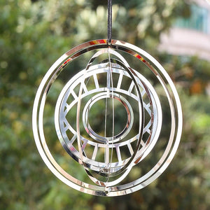 Turkish Devil Eye Wind Spinner Catcher Sublimation 3D Mirror Reflection Rotating Windchime Feng Shui Amulet Hanging Garden Decor - Thrifty Delights
