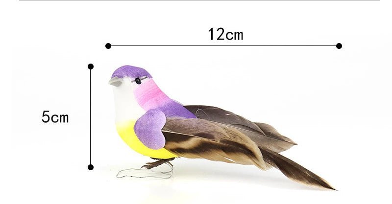 6pcs Cute Artificial Birds Fake Foam Animal Simulation Feather Birds Models Tit DIY Craft Home Garden Ornament Decoration - Thrifty Delights