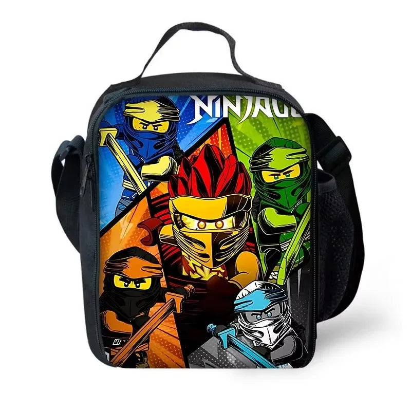 Cartoon Game Child School Backpack with Lunch Bags ,Pencil Bags ,School N-ninjagos Bags for Boys Girls Best Gift
