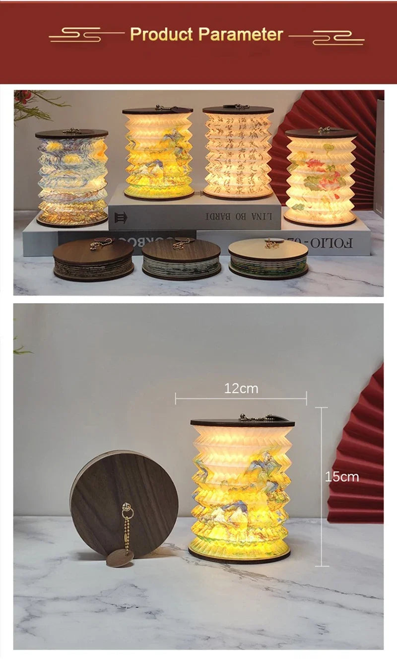 Foldable LED Table Lamp – Touch Dimmable, USB Rechargeable Portable Lantern for Bedroom, Tent, and Bedside Reading