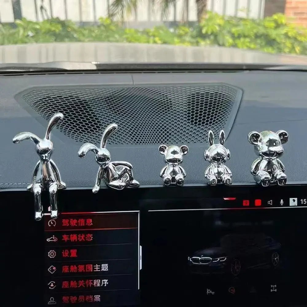 1pc Long Eared Rabbit Center Console Decor Pastable Plating Rabbit 3D DIY Home Furnishings Ornament - Thrifty Delights
