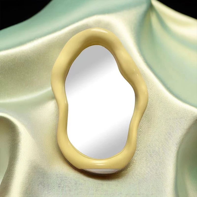 Full Body Mirror Irregular Oval Tabletop Interior Mirrors Decorative Standing Mirror Room Decor Female - Thrifty Delights