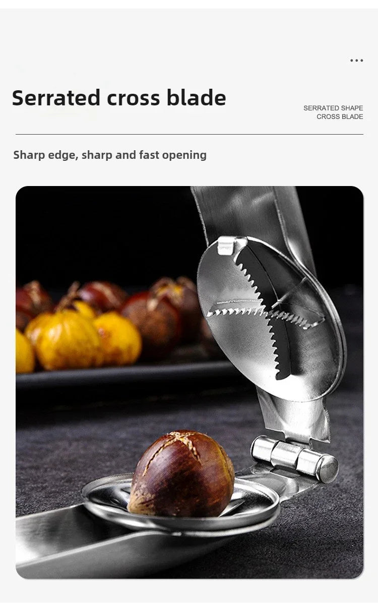 Stainless Steel Chestnut Peeler & Walnut Nut Cracker Clip for Kitchen