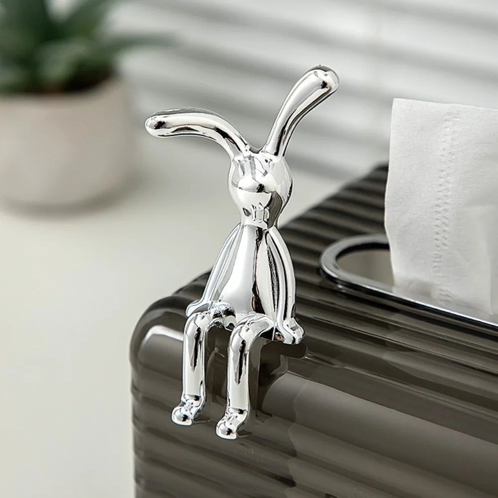 1pc Long Eared Rabbit Center Console Decor Pastable Plating Rabbit 3D DIY Home Furnishings Ornament - Thrifty Delights