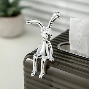 1pc Long Eared Rabbit Center Console Decor Pastable Plating Rabbit 3D DIY Home Furnishings Ornament - Thrifty Delights