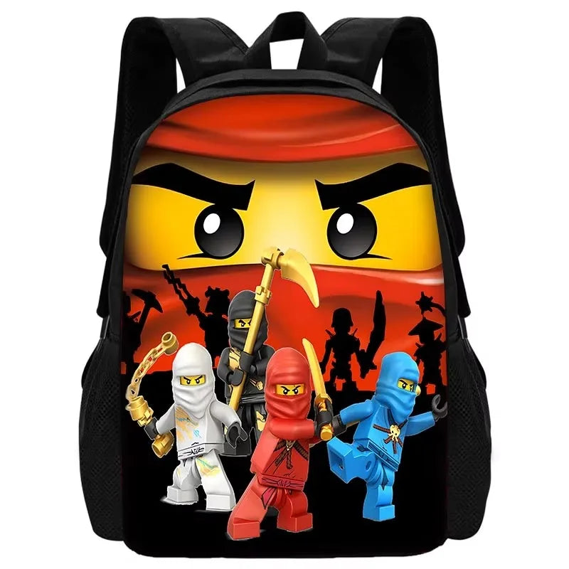 Cartoon Game Child School Backpack with Lunch Bags ,Pencil Bags ,School N-ninjagos Bags for Boys Girls Best Gift