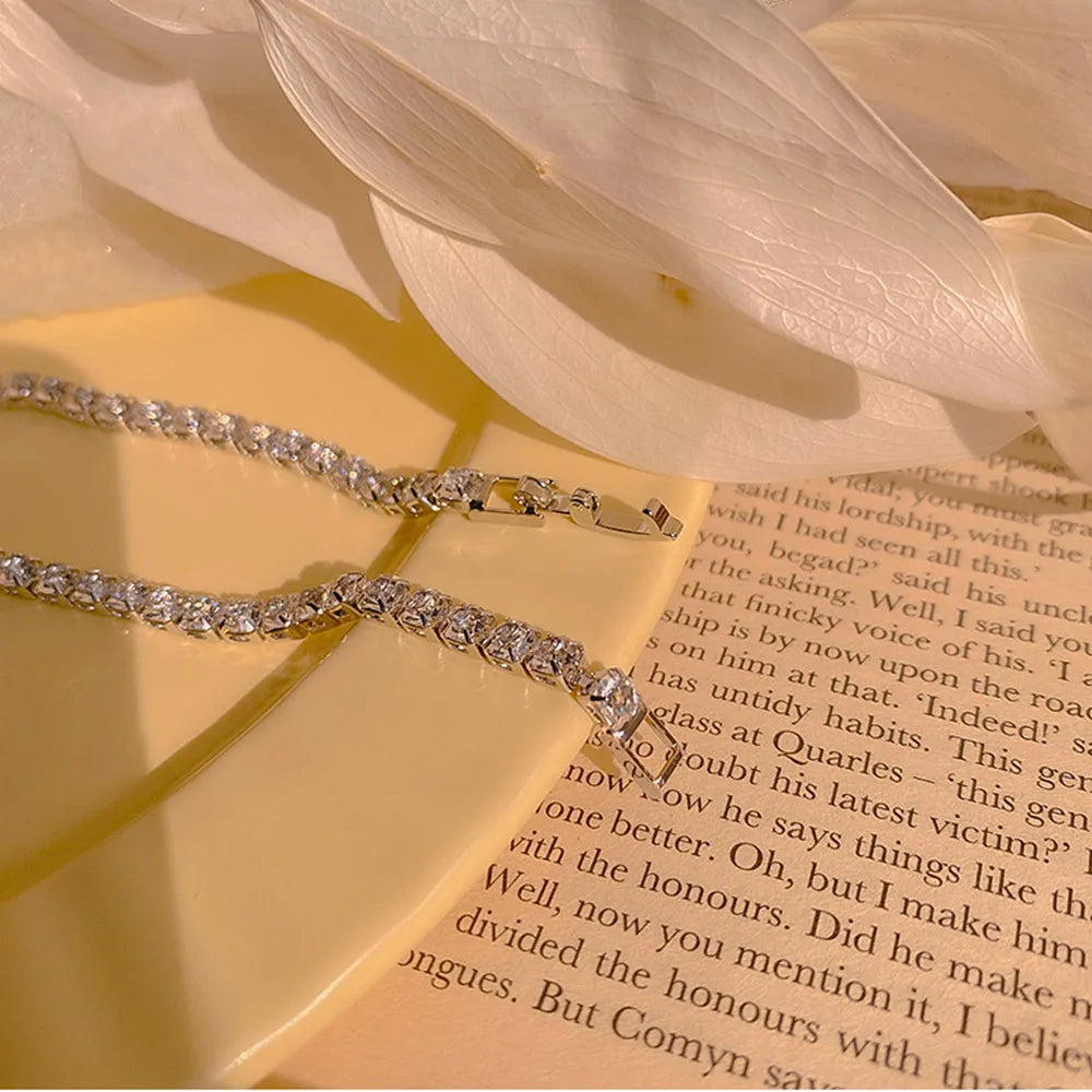 4pc Punk Cuban Curb Chain Bracelets Set for Women, Gold Color Jewelry