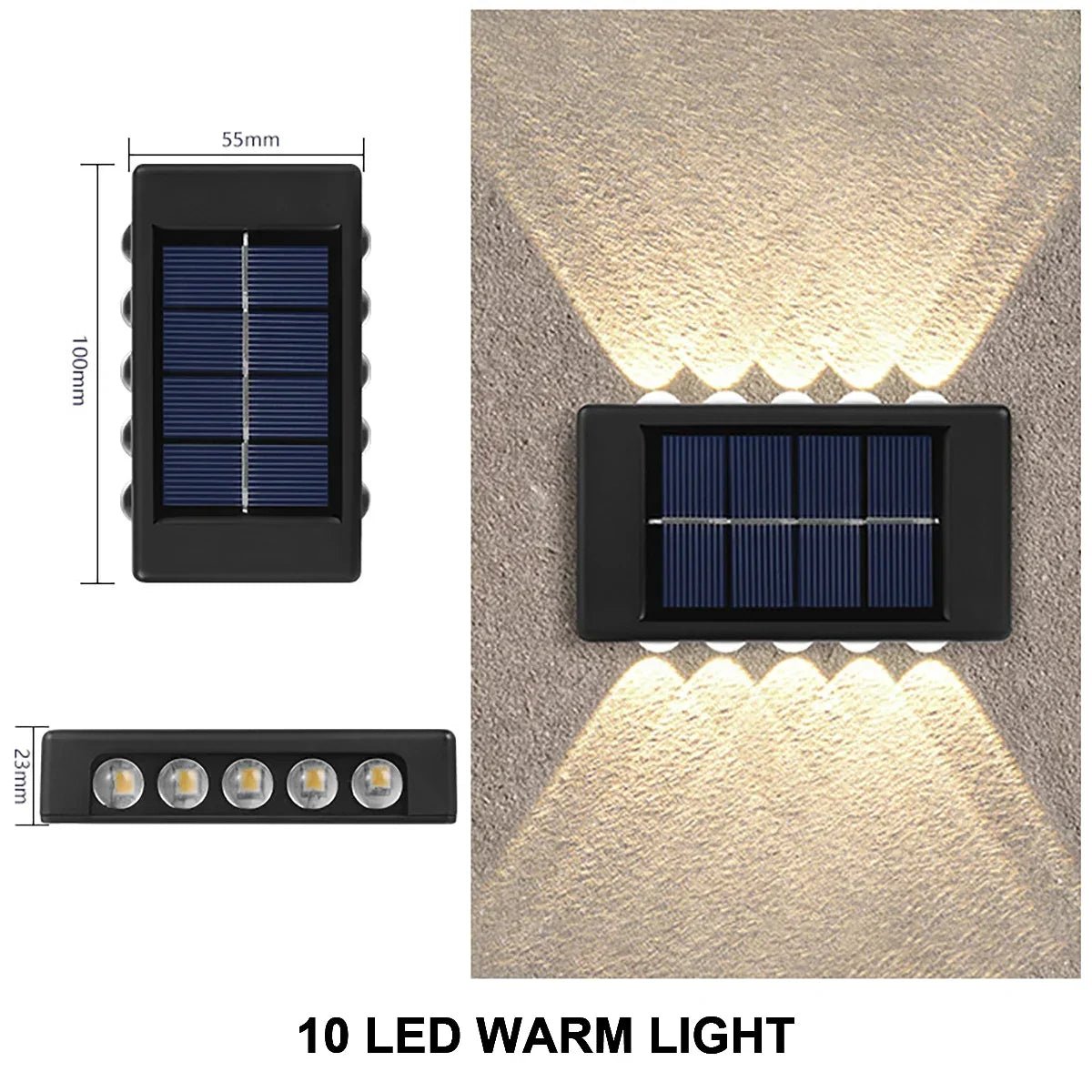 Solar Wall Lamp Outdoor Waterproof Solar Powered Light UP and Down Illuminate Home Garden Yard Decoration Outside Sunlights - Thrifty Delights