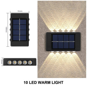 Solar Wall Lamp Outdoor Waterproof Solar Powered Light UP and Down Illuminate Home Garden Yard Decoration Outside Sunlights - Thrifty Delights