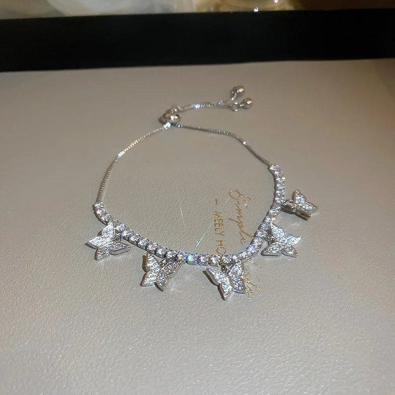 4pc Punk Cuban Curb Chain Bracelets Set for Women, Gold Color Jewelry