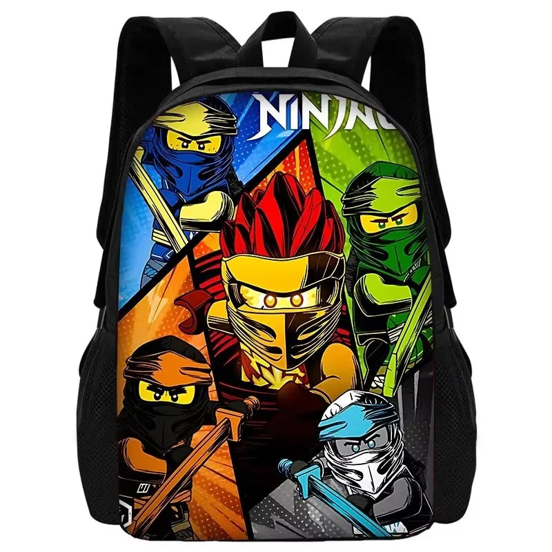 Cartoon Game Child School Backpack with Lunch Bags ,Pencil Bags ,School N-ninjagos Bags for Boys Girls Best Gift