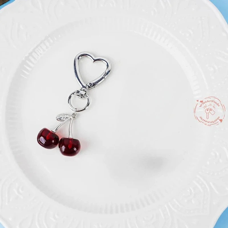 Sweet Cherry Resin Keychain