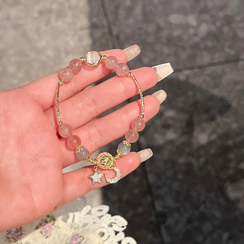 4pc Punk Cuban Curb Chain Bracelets Set for Women, Gold Color Jewelry