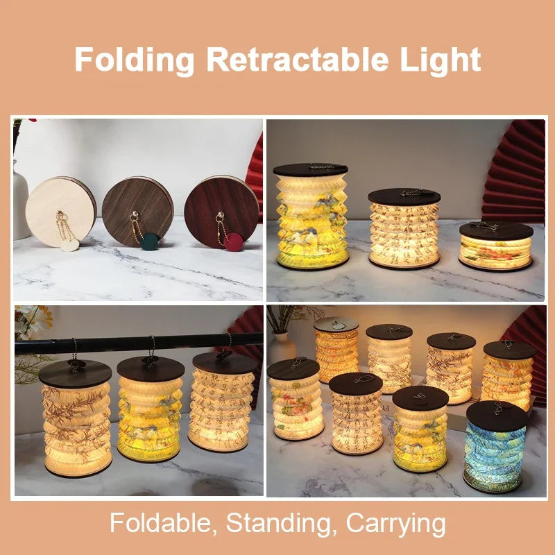 Foldable LED Table Lamp – Touch Dimmable, USB Rechargeable Portable Lantern for Bedroom, Tent, and Bedside Reading