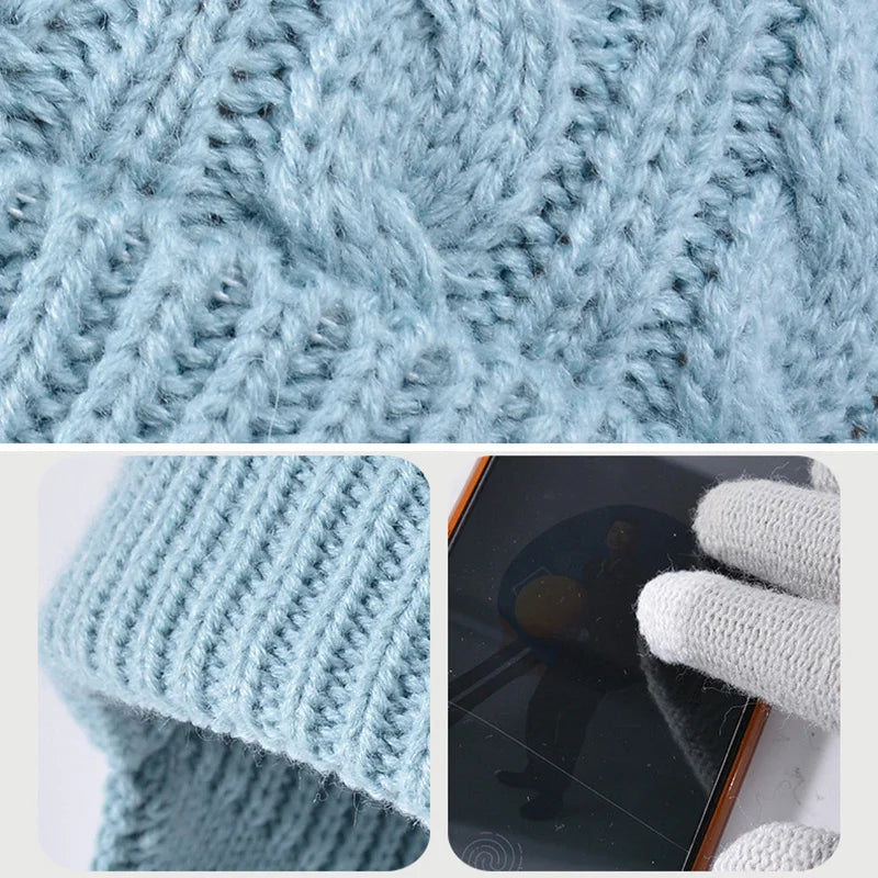 Pcs Kids Winter Warm Set – Soft Knit Hat, Scarf & Gloves for Boys & Girls