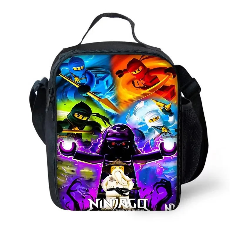 Cartoon Game Child School Backpack with Lunch Bags ,Pencil Bags ,School N-ninjagos Bags for Boys Girls Best Gift