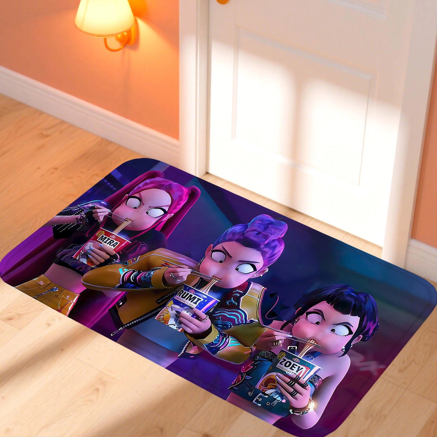 Huntrix K-Pop Demon Hunters Door Mat – Stylish Non-Slip Rug for Bedroom & Living Room