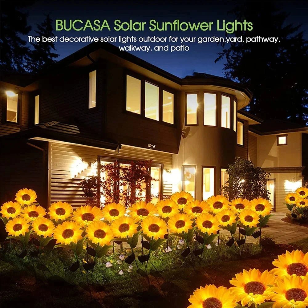 Solar Lights Outdoor Garden Decor Sunflower Ligts Waterproof Solar Outdoor Lamp Decorative Lights for Path Garden Patio Backyard - Thrifty Delights