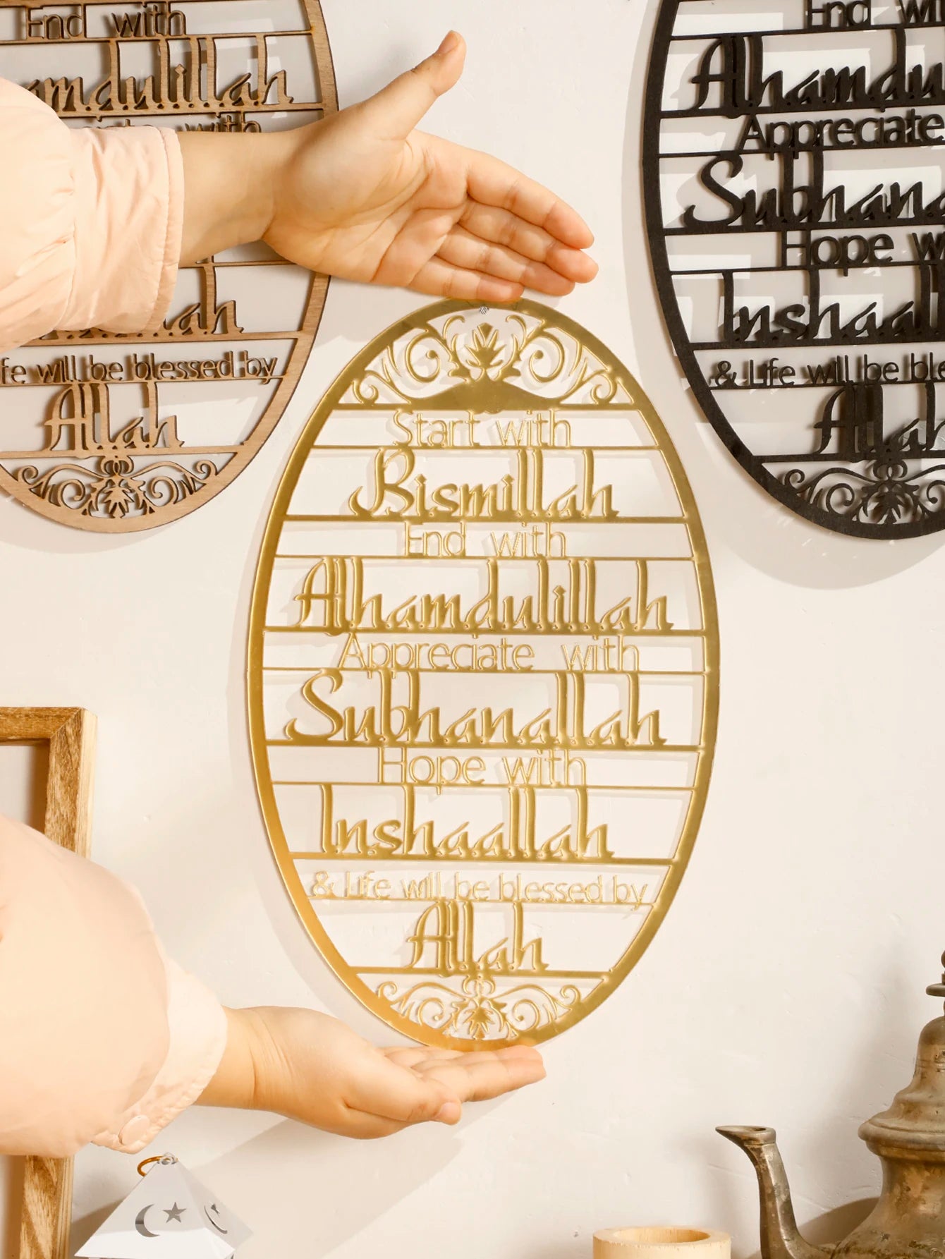 1PC Eid Wooden Welcome Decorations，Happy Ramadan，muslim decor，Happy Ramadan，Ramadan Kareem，calendar Gift Home Decorations