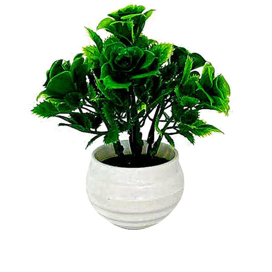 Artificial Plants Potted Green Bonsai Small Tree Grass Plants Pot Ornament Fake Flowers for Home Garden Decoration Wedding Party - Thrifty Delights