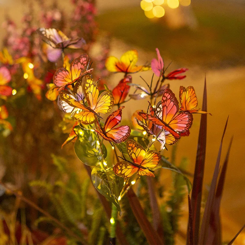 1 PC Solar-Powered Butterfly Tree Lights Featuring Lifelike Butterflies, Outdoor Solar Lawn Lights, Suitable for Garden