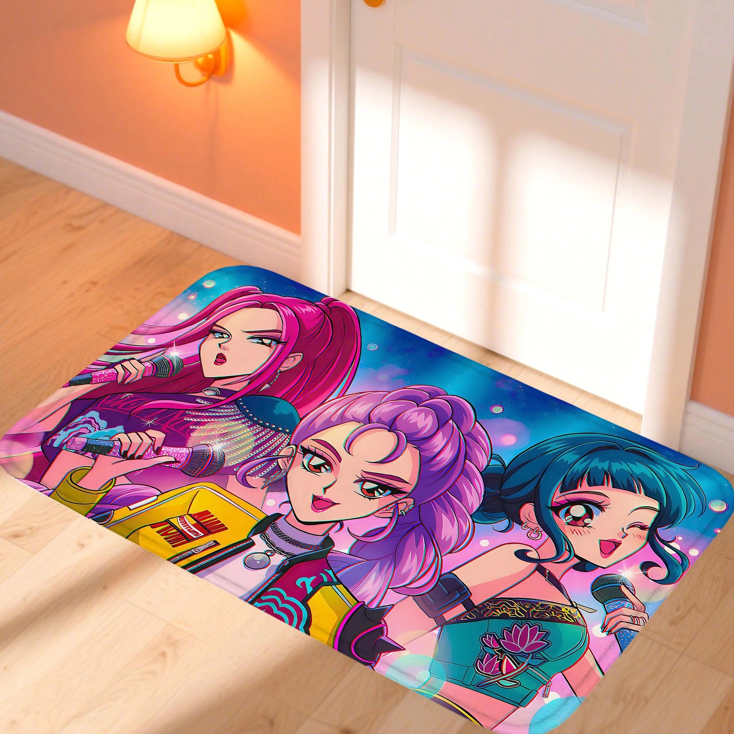 Huntrix K-Pop Demon Hunters Door Mat – Stylish Non-Slip Rug for Bedroom & Living Room