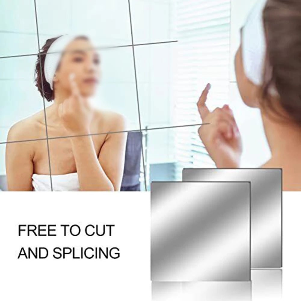 Acrylic Flexible Mirror Sheets Decorative Mirror Tiles Acrylic Mirror Toilet Mirror Splicing Full Body Mirror Spliceable 20X20 - Thrifty Delights