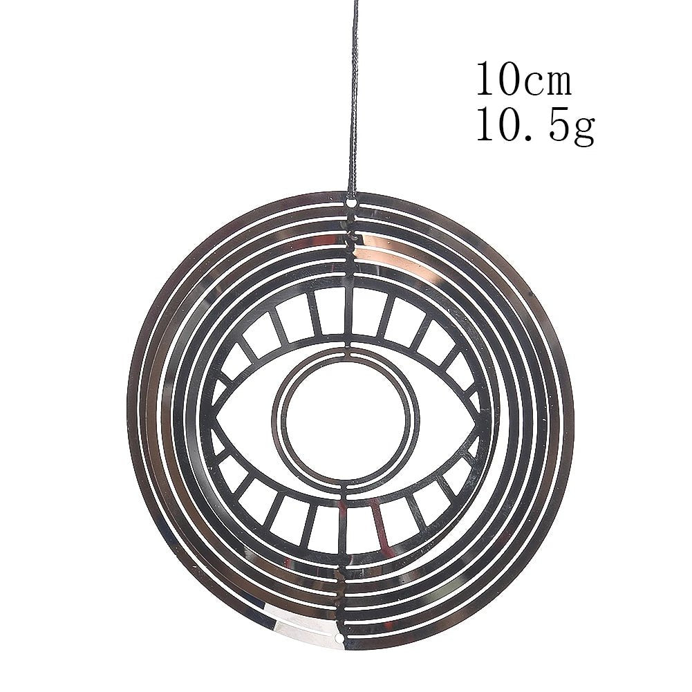 Turkish Devil Eye Wind Spinner Catcher Sublimation 3D Mirror Reflection Rotating Windchime Feng Shui Amulet Hanging Garden Decor - Thrifty Delights