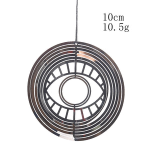 Turkish Devil Eye Wind Spinner Catcher Sublimation 3D Mirror Reflection Rotating Windchime Feng Shui Amulet Hanging Garden Decor