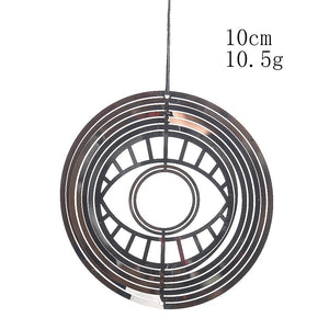 Turkish Devil Eye Wind Spinner Catcher Sublimation 3D Mirror Reflection Rotating Windchime Feng Shui Amulet Hanging Garden Decor - Thrifty Delights