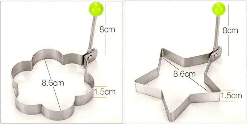 New Stainless Steel Fried Egg Mold Heart Pancake Maker Breakfast Baking Omelette Rings Cooking Tools Kitchen Accessories Gadget - Thrifty Delights
