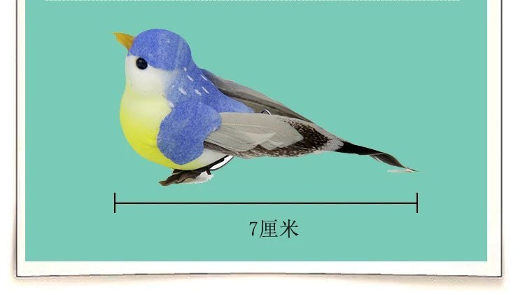 6pcs Cute Artificial Birds Fake Foam Animal Simulation Feather Birds Models Tit DIY Craft Home Garden Ornament Decoration - Thrifty Delights