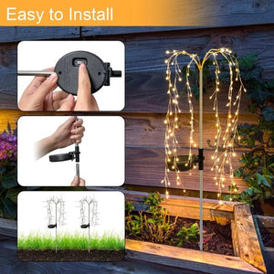 Solar LED String Light Outdoor Solar Artificial Tree Lights Waterproof Willow Trees Lights For Patio Lawn Pathway Garden Decor - Thrifty Delights