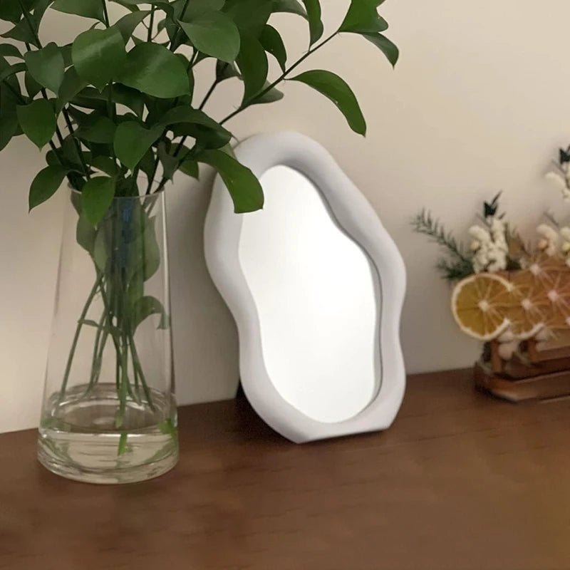 Full Body Mirror Irregular Oval Tabletop Interior Mirrors Decorative Standing Mirror Room Decor Female - Thrifty Delights