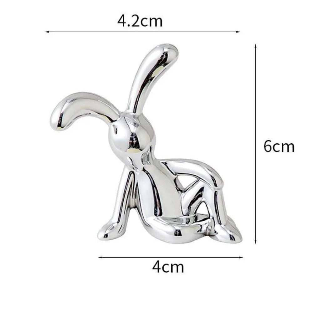1pc Long Eared Rabbit Center Console Decor Pastable Plating Rabbit 3D DIY Home Furnishings Ornament - Thrifty Delights