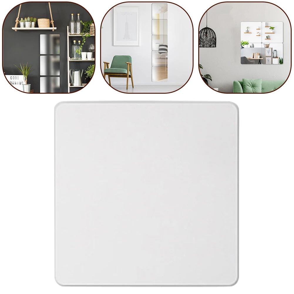 Acrylic Flexible Mirror Sheets Decorative Mirror Tiles Acrylic Mirror Toilet Mirror Splicing Full Body Mirror Spliceable 20X20 - Thrifty Delights