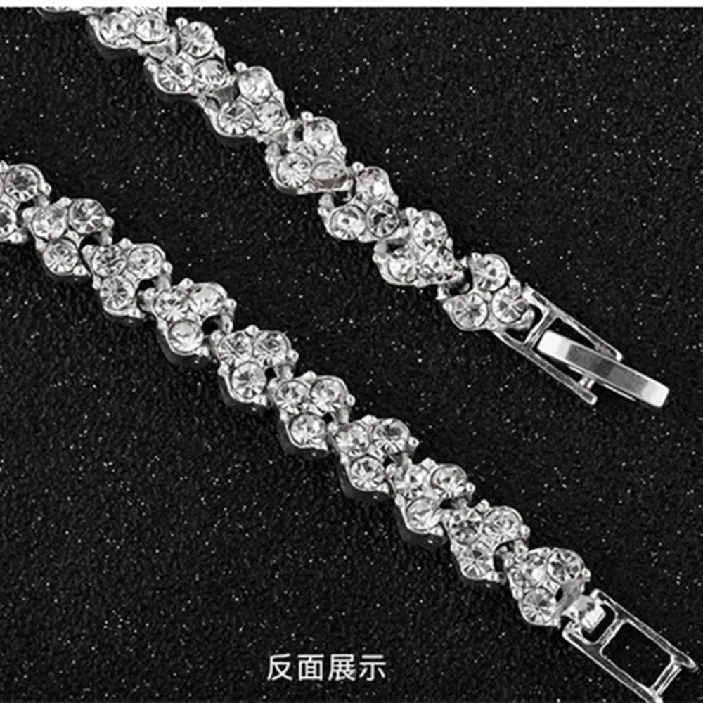 4pc Punk Cuban Curb Chain Bracelets Set for Women, Gold Color Jewelry