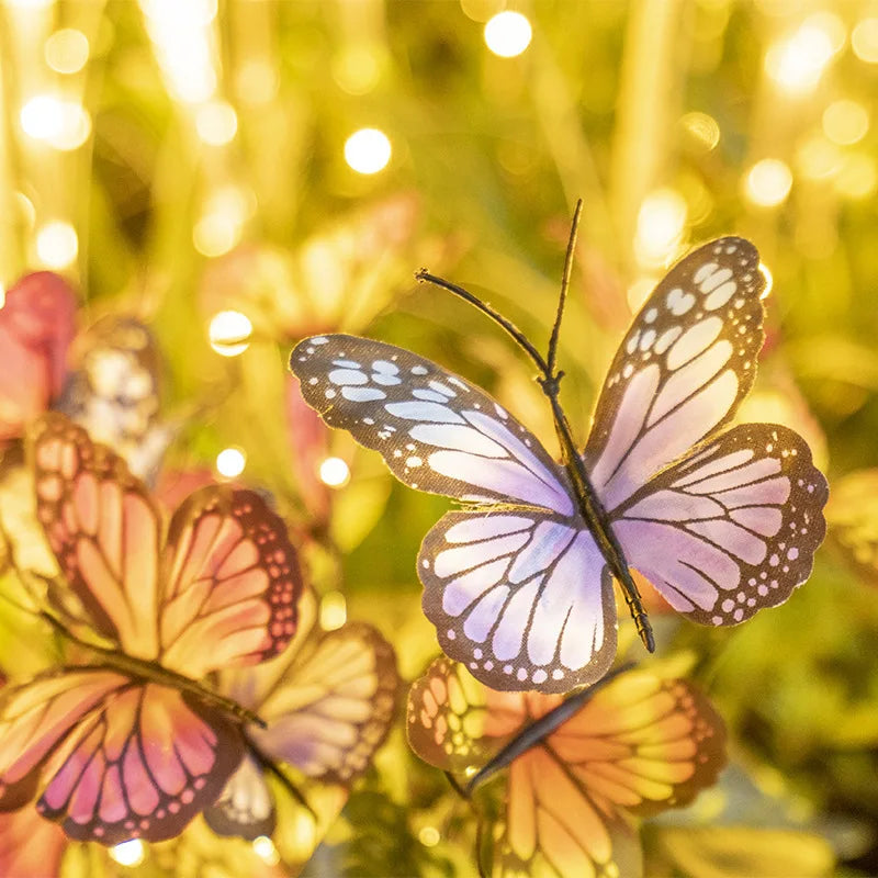 1 PC Solar-Powered Butterfly Tree Lights Featuring Lifelike Butterflies, Outdoor Solar Lawn Lights, Suitable for Garden