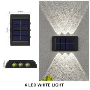Solar Wall Lamp Outdoor Waterproof Solar Powered Light UP and Down Illuminate Home Garden Yard Decoration Outside Sunlights - Thrifty Delights