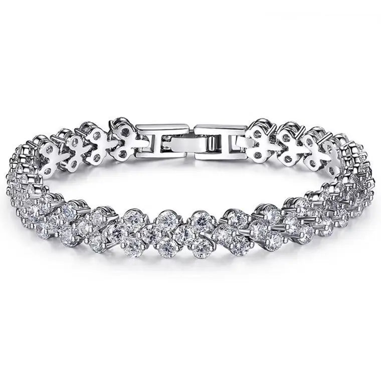 4pc Punk Cuban Curb Chain Bracelets Set for Women, Gold Color Jewelry