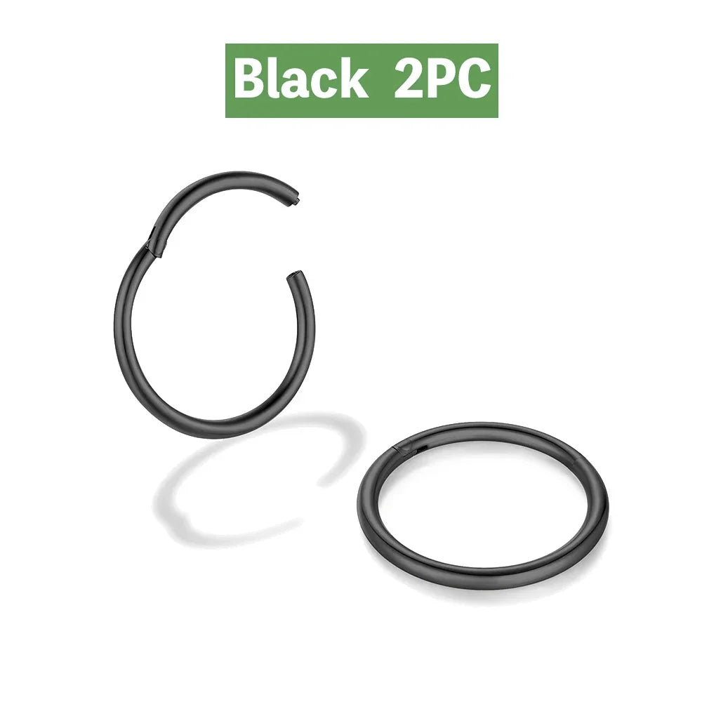 Seamless 316L Stainless Steel Gold Hoop Piercing Jewelry (2-6PCS)