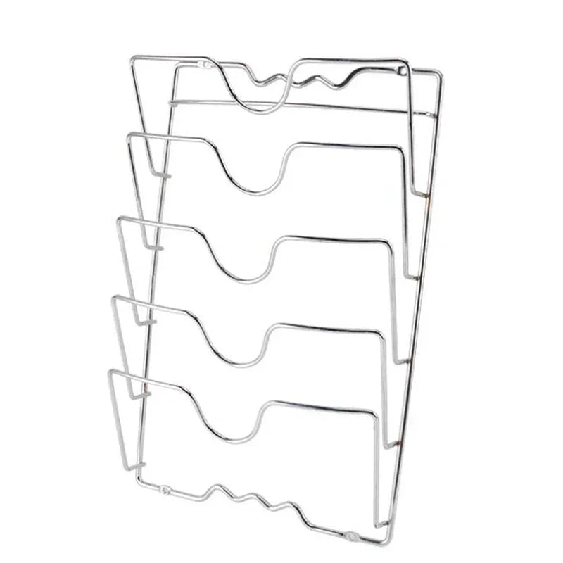 Kitchen Organizer Rack Wall Hanging Pot Cover Rack Five - Layer Pot Lid Metal Rust - Free Multifunctional Rack Pot Lid Storage Rack - Thrifty Delights