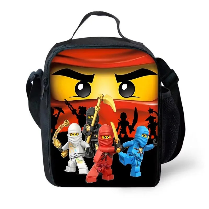 Cartoon Game Child School Backpack with Lunch Bags ,Pencil Bags ,School N-ninjagos Bags for Boys Girls Best Gift