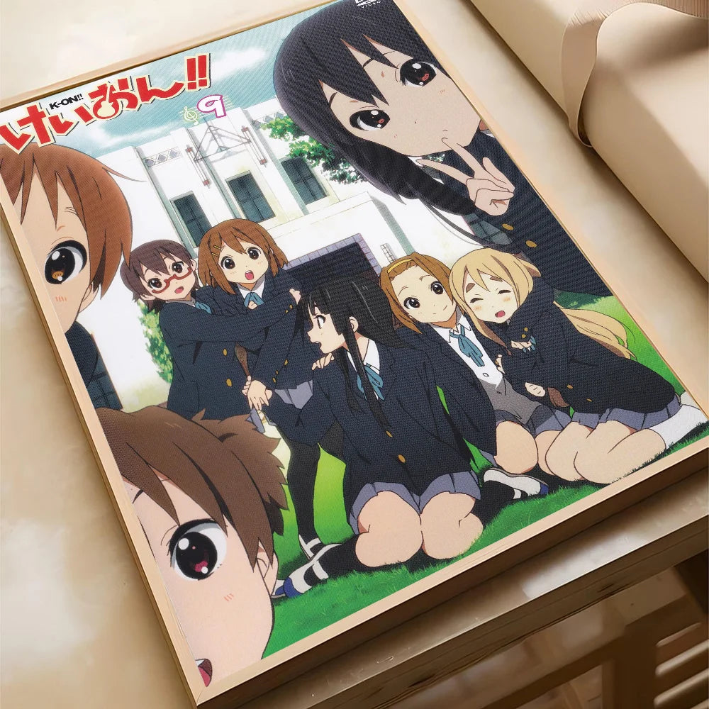 Anime K-ON KON Poster Self-adhesive Art Waterproof Paper Sticker Coffee House Bar Room Wall Decor