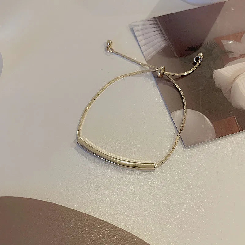 4pc Punk Cuban Curb Chain Bracelets Set for Women, Gold Color Jewelry