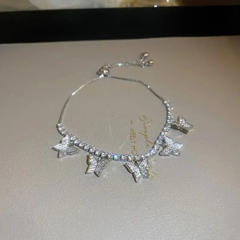 4pc Punk Cuban Curb Chain Bracelets Set for Women, Gold Color Jewelry