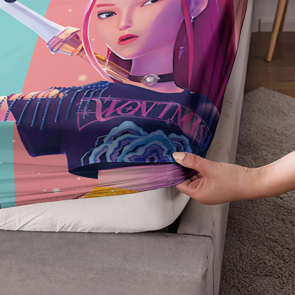 3pcs K-Pop Demon Hunters Bed Sheet Set – Smooth, Soft & Machine-Safe